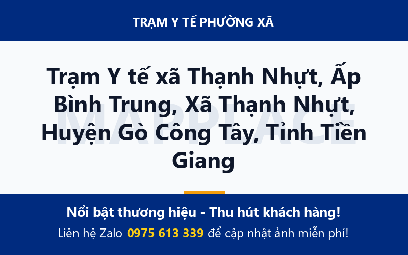 Trạm Y tế xã Thạnh Nhựt, Ấp Bình Trung, Xã Thạnh Nhựt, Huyện Gò Công Tây, Tỉnh Tiền Giang