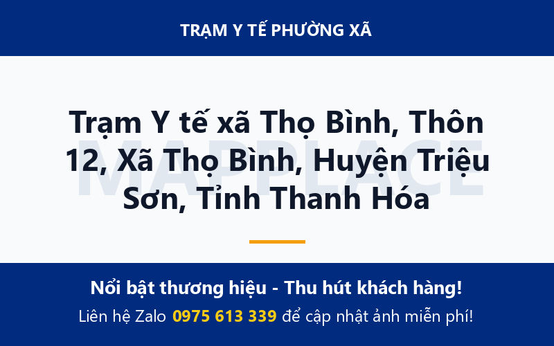 Trạm Y tế xã Thọ Bình, Thôn 12, Xã Thọ Bình, Huyện Triệu Sơn, Tỉnh Thanh Hóa