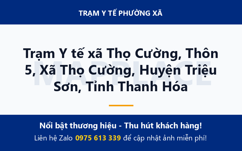 Trạm Y tế xã Thọ Cường, Thôn 5, Xã Thọ Cường, Huyện Triệu Sơn, Tỉnh Thanh Hóa