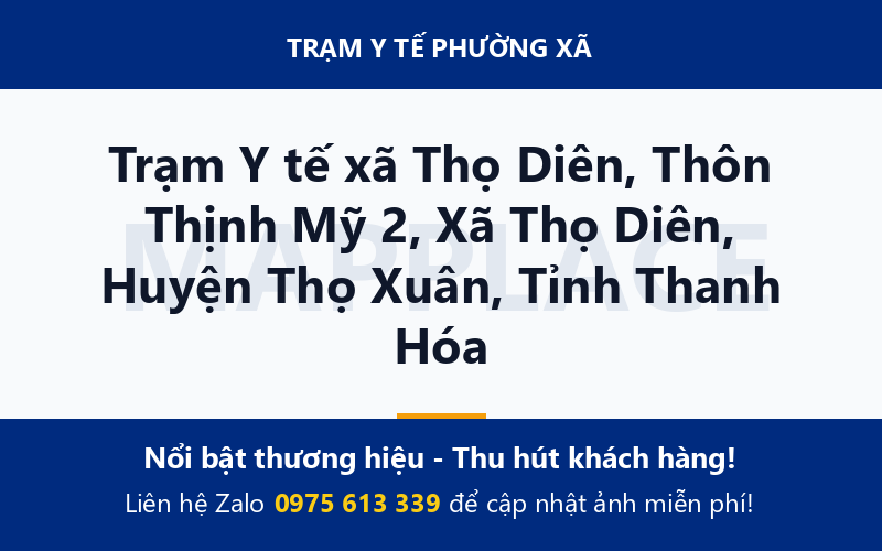 Trạm Y tế xã Thọ Diên, Thôn Thịnh Mỹ 2, Xã Thọ Diên, Huyện Thọ Xuân, Tỉnh Thanh Hóa