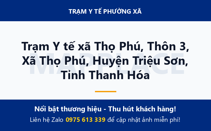 Trạm Y tế xã Thọ Phú, Thôn 3, Xã Thọ Phú, Huyện Triệu Sơn, Tỉnh Thanh Hóa