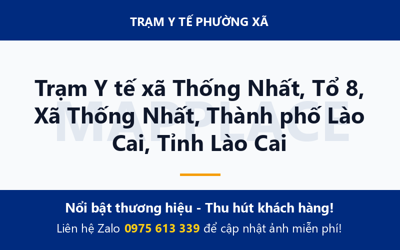 Trạm Y tế xã Thống Nhất, Tổ 8, Xã Thống Nhất, Thành phố Lào Cai, Tỉnh Lào Cai