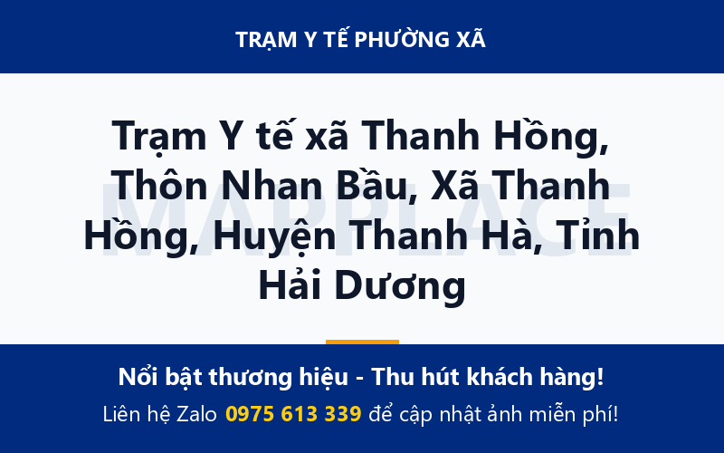 Trạm Y tế xã Thanh Hồng, Thôn Nhan Bầu, Xã Thanh Hồng, Huyện Thanh Hà, Tỉnh Hải Dương