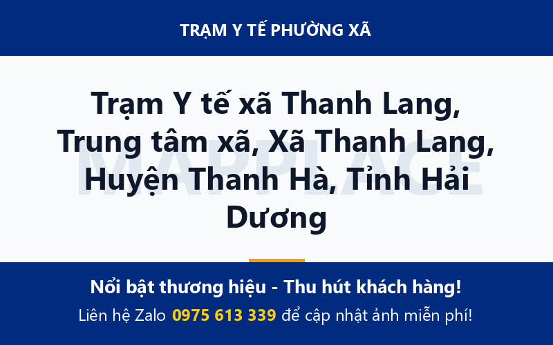Trạm Y tế xã Thanh Lang, Trung tâm xã, Xã Thanh Lang, Huyện Thanh Hà, Tỉnh Hải Dương