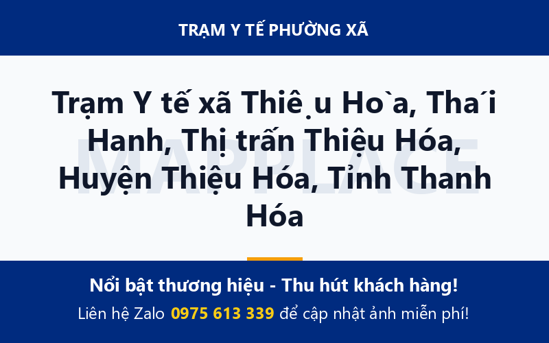 Trạm Y tế xã Thiệu Hòa, Thái Hanh, Thị trấn Thiệu Hóa, Huyện Thiệu Hóa, Tỉnh Thanh Hóa