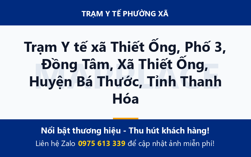 Trạm Y tế xã Thiết Ống, Phố 3, Đồng Tâm, Xã Thiết Ống, Huyện Bá Thước, Tỉnh Thanh Hóa