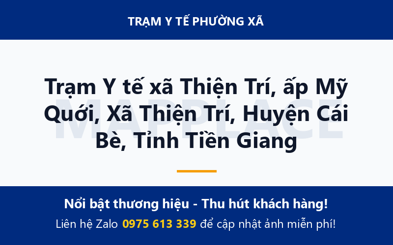 Trạm Y tế xã Thiện Trí, ấp Mỹ Quới, Xã Thiện Trí, Huyện Cái Bè, Tỉnh Tiền Giang