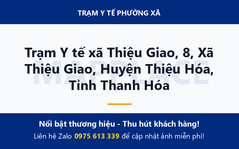 Trạm Y tế xã Thiệu Giao, 8, Xã Thiệu Giao, Huyện Thiệu Hóa, Tỉnh Thanh Hóa