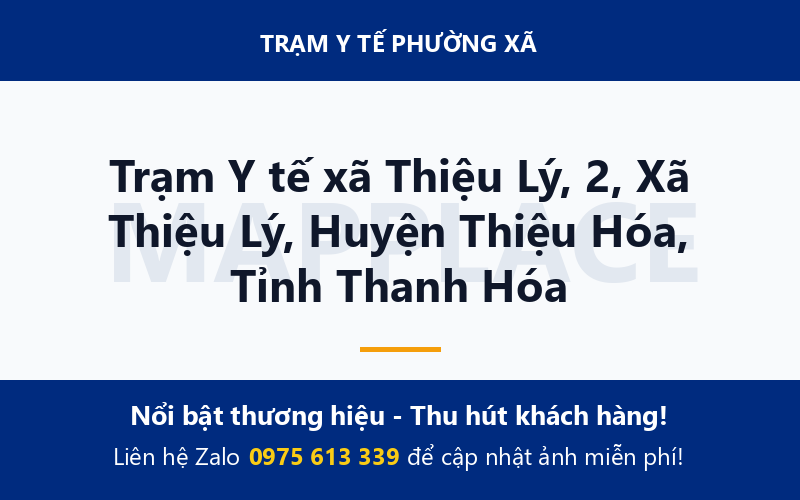 Trạm Y tế xã Thiệu Lý, 2, Xã Thiệu Lý, Huyện Thiệu Hóa, Tỉnh Thanh Hóa