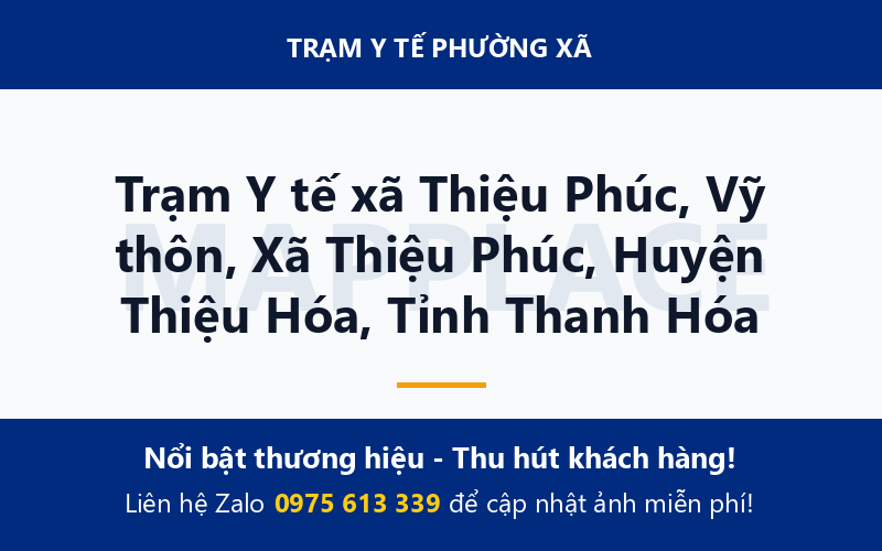 Trạm Y tế xã Thiệu Phúc, Vỹ thôn, Xã Thiệu Phúc, Huyện Thiệu Hóa, Tỉnh Thanh Hóa