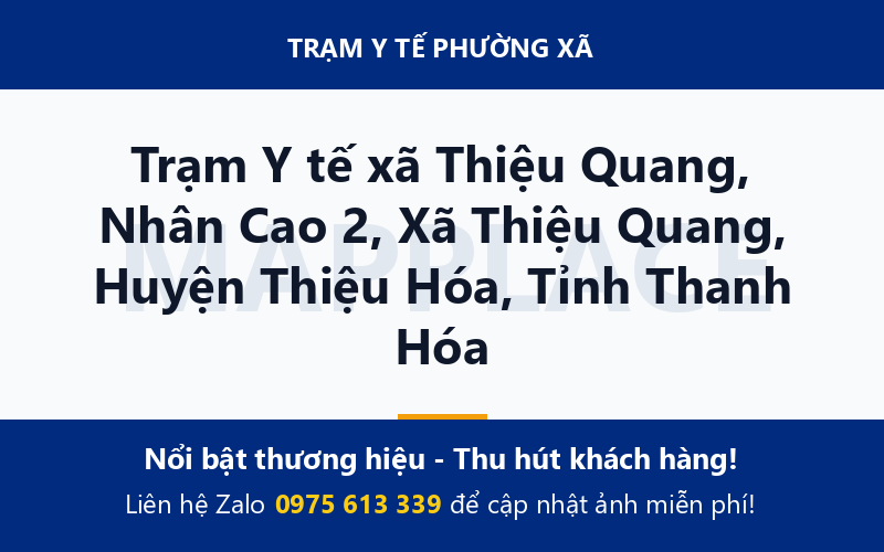 Trạm Y tế xã Thiệu Quang, Nhân Cao 2, Xã Thiệu Quang, Huyện Thiệu Hóa, Tỉnh Thanh Hóa