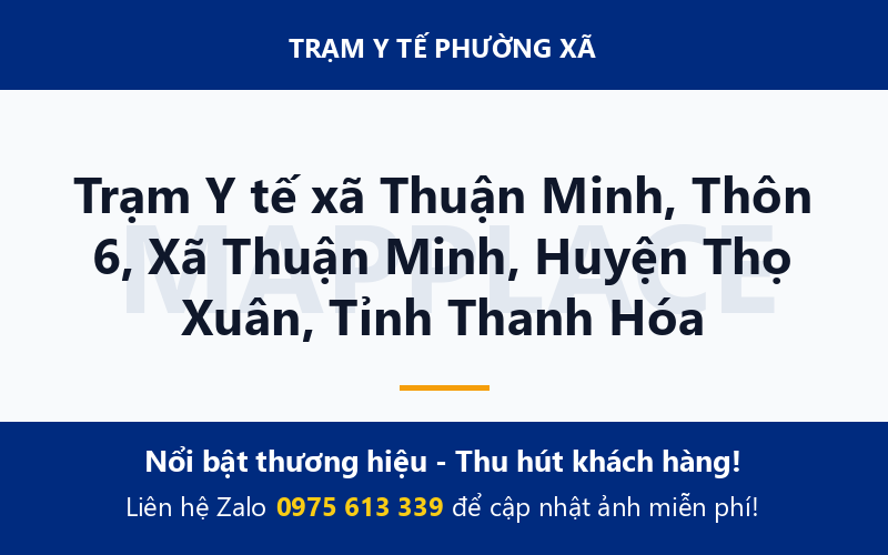 Trạm Y tế xã Thuận Minh, Thôn 6, Xã Thuận Minh, Huyện Thọ Xuân, Tỉnh Thanh Hóa