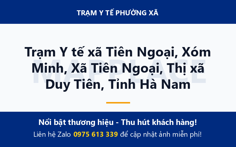 Trạm Y tế xã Tiên Ngoại, Xóm Minh, Xã Tiên Ngoại, Thị xã Duy Tiên, Tỉnh Hà Nam