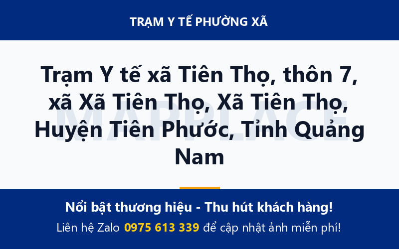 Trạm Y tế xã Tiên Thọ, thôn 7, xã Xã Tiên Thọ, Xã Tiên Thọ, Huyện Tiên Phước, Tỉnh Quảng Nam