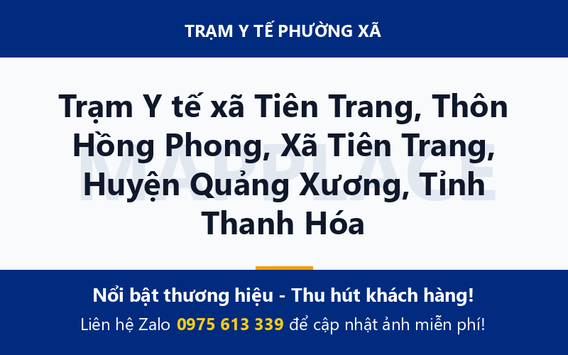 Trạm Y tế xã Tiên Trang, Thôn Hồng Phong, Xã Tiên Trang, Huyện Quảng Xương, Tỉnh Thanh Hóa