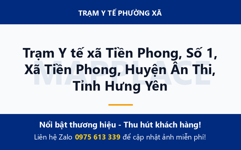 Trạm Y tế xã Tiền Phong, Số 1, Xã Tiền Phong, Huyện Ân Thi, Tỉnh Hưng Yên