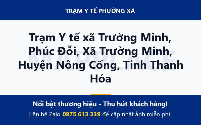 Trạm Y tế xã Trường Minh, Phúc Đỗi, Xã Trường Minh, Huyện Nông Cống, Tỉnh Thanh Hóa