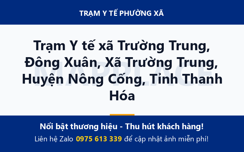Trạm Y tế xã Trường Trung, Đông Xuân, Xã Trường Trung, Huyện Nông Cống, Tỉnh Thanh Hóa