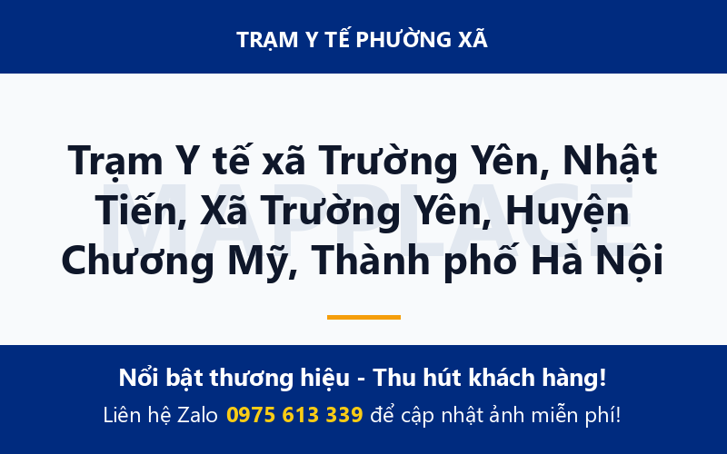 Trạm Y tế xã Trường Yên, Nhật Tiến, Xã Trường Yên, Huyện Chương Mỹ, Thành phố Hà Nội
