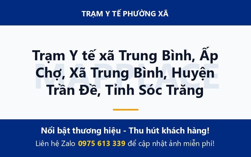 Trạm Y tế xã Trung Bình, Ấp Chợ, Xã Trung Bình, Huyện Trần Đề, Tỉnh Sóc Trăng