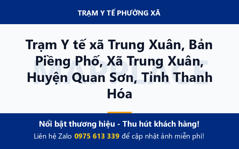 Trạm Y tế xã Trung Xuân, Bản Piềng Phố, Xã Trung Xuân, Huyện Quan Sơn, Tỉnh Thanh Hóa