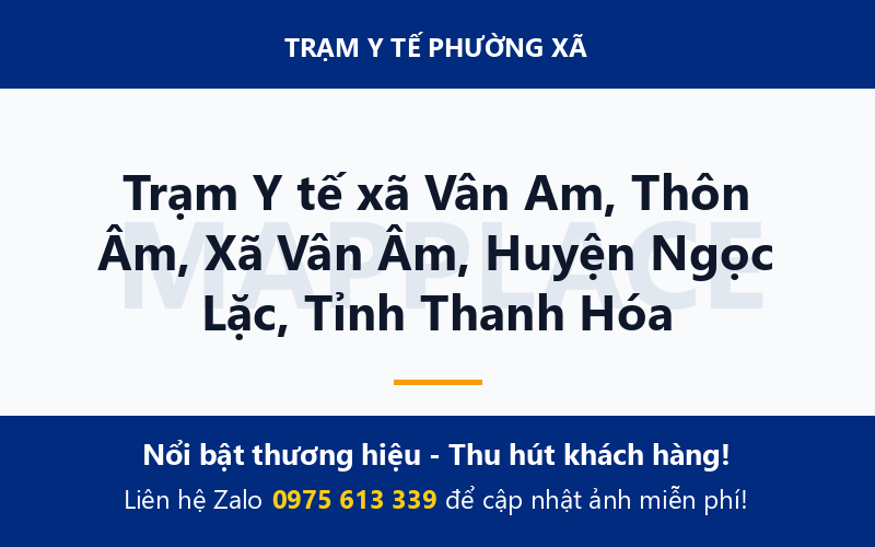 Trạm Y tế xã Vân Am, Thôn Âm, Xã Vân Âm, Huyện Ngọc Lặc, Tỉnh Thanh Hóa