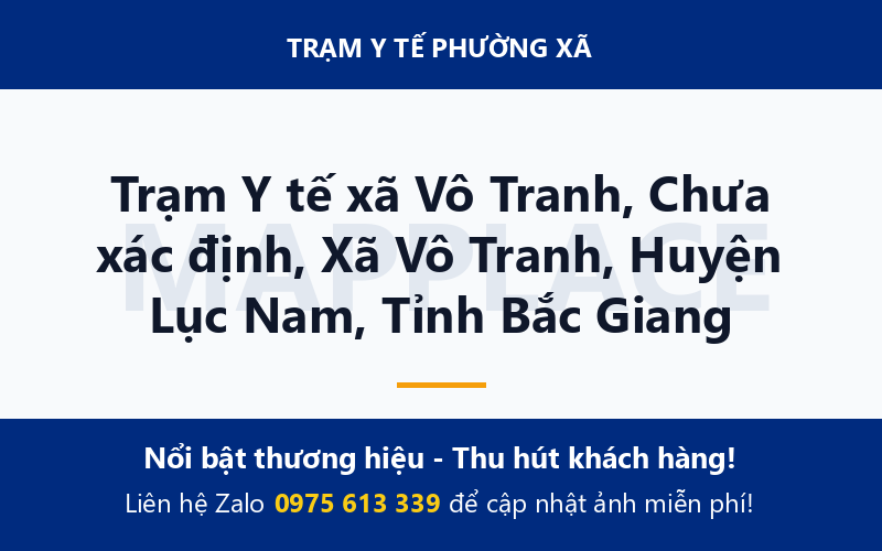 Trạm Y tế xã Vô Tranh, Chưa xác định, Xã Vô Tranh, Huyện Lục Nam, Tỉnh Bắc Giang