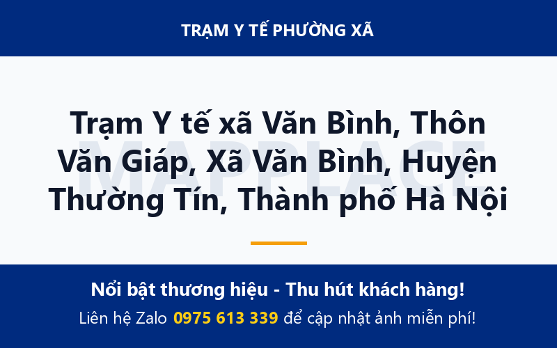 Trạm Y tế xã Văn Bình, Thôn Văn Giáp, Xã Văn Bình, Huyện Thường Tín, Thành phố Hà Nội