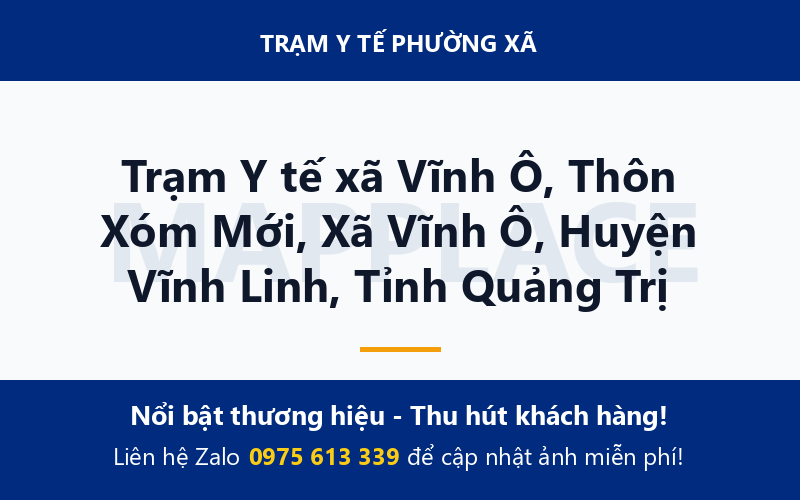 Trạm Y tế xã Vĩnh Ô, Thôn Xóm Mới, Xã Vĩnh Ô, Huyện Vĩnh Linh, Tỉnh Quảng Trị