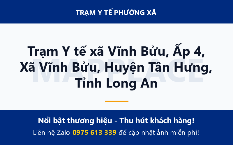 Trạm Y tế xã Vĩnh Bửu, Ấp 4, Xã Vĩnh Bửu, Huyện Tân Hưng, Tỉnh Long An