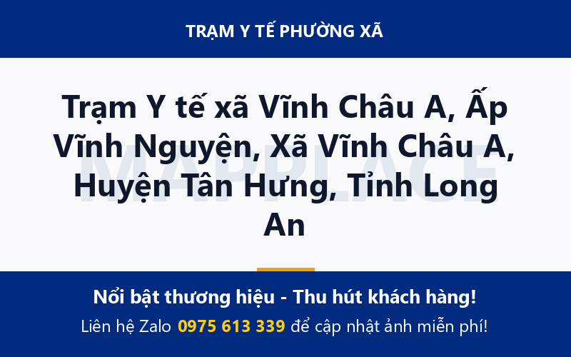 Trạm Y tế xã Vĩnh Châu A, Ấp Vĩnh Nguyện, Xã Vĩnh Châu A, Huyện Tân Hưng, Tỉnh Long An