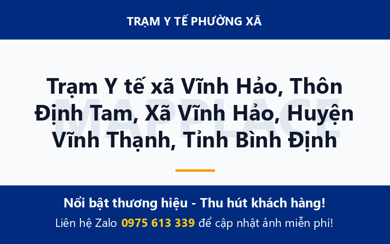 Trạm Y tế xã Vĩnh Hảo, Thôn Định Tam, Xã Vĩnh Hảo, Huyện Vĩnh Thạnh, Tỉnh Bình Định