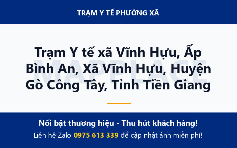 Trạm Y tế xã Vĩnh Hựu, Ấp Bình An, Xã Vĩnh Hựu, Huyện Gò Công Tây, Tỉnh Tiền Giang