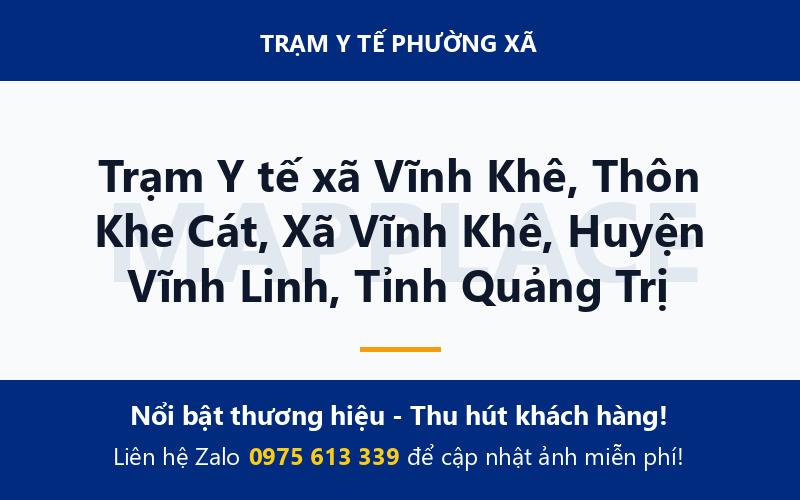 Trạm Y tế xã Vĩnh Khê, Thôn Khe Cát, Xã Vĩnh Khê, Huyện Vĩnh Linh, Tỉnh Quảng Trị