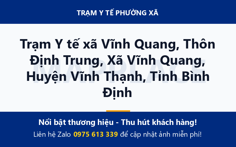 Trạm Y tế xã Vĩnh Quang, Thôn Định Trung, Xã Vĩnh Quang, Huyện Vĩnh Thạnh, Tỉnh Bình Định