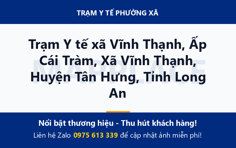 Trạm Y tế xã Vĩnh Thạnh, Ấp Cái Tràm, Xã Vĩnh Thạnh, Huyện Tân Hưng, Tỉnh Long An