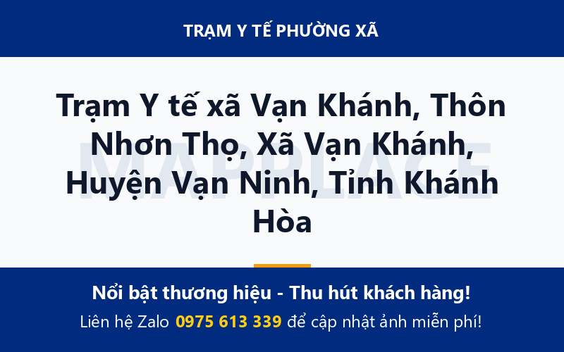 Trạm Y tế xã Vạn Khánh, Thôn Nhơn Thọ, Xã Vạn Khánh, Huyện Vạn Ninh, Tỉnh Khánh Hòa