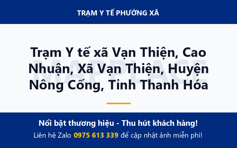 Trạm Y tế xã Vạn Thiện, Cao Nhuận, Xã Vạn Thiện, Huyện Nông Cống, Tỉnh Thanh Hóa