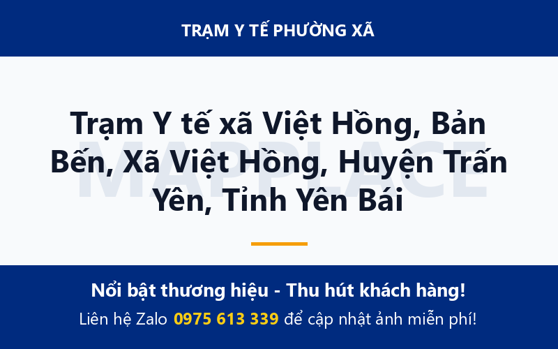 Trạm Y tế xã Việt Hồng, Bản Bến, Xã Việt Hồng, Huyện Trấn Yên, Tỉnh Yên Bái
