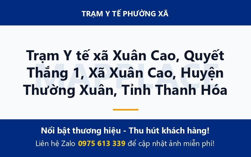 Trạm Y tế xã Xuân Cao, Quyết Thắng 1, Xã Xuân Cao, Huyện Thường Xuân, Tỉnh Thanh Hóa