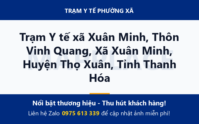 Trạm Y tế xã Xuân Minh, Thôn Vinh Quang, Xã Xuân Minh, Huyện Thọ Xuân, Tỉnh Thanh Hóa