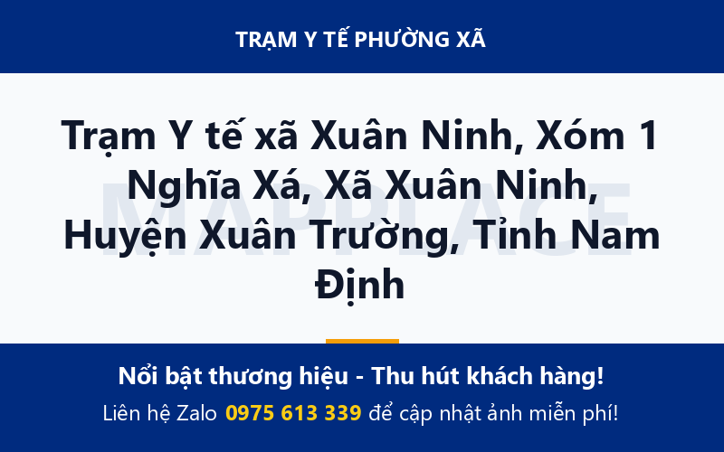 Trạm Y tế xã Xuân Ninh, Xóm 1 Nghĩa Xá, Xã Xuân Ninh, Huyện Xuân Trường, Tỉnh Nam Định