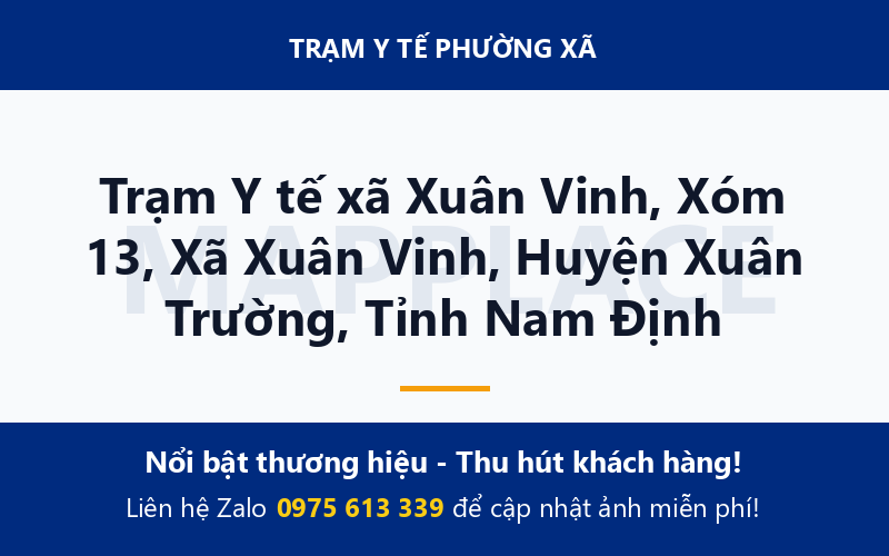 Trạm Y tế xã Xuân Vinh, Xóm 13, Xã Xuân Vinh, Huyện Xuân Trường, Tỉnh Nam Định