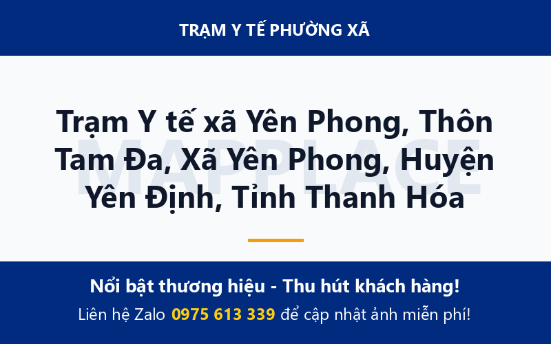 Trạm Y tế xã Yên Phong, Thôn Tam Đa, Xã Yên Phong, Huyện Yên Định, Tỉnh Thanh Hóa