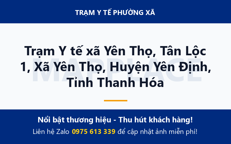 Trạm Y tế xã Yên Thọ, Tân Lộc 1, Xã Yên Thọ, Huyện Yên Định, Tỉnh Thanh Hóa