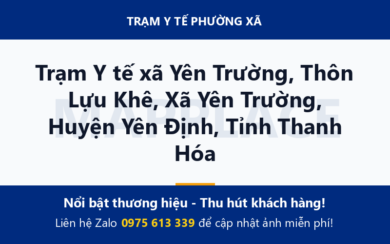 Trạm Y tế xã Yên Trường, Thôn Lựu Khê, Xã Yên Trường, Huyện Yên Định, Tỉnh Thanh Hóa