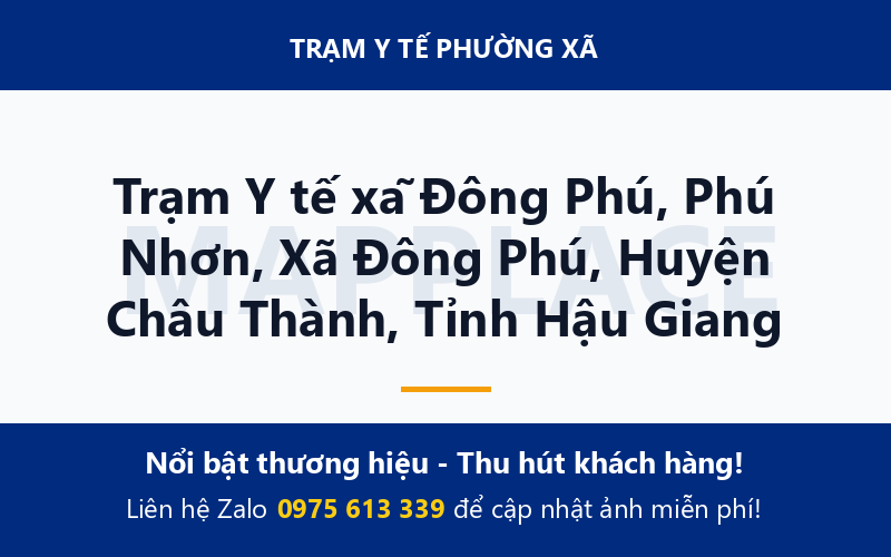 Trạm Y tế xã Đông Phú, Phú Nhơn, Xã Đông Phú, Huyện Châu Thành, Tỉnh Hậu Giang