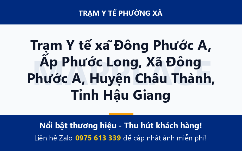 Trạm Y tế xã Đông Phước A, Ấp Phước Long, Xã Đông Phước A, Huyện Châu Thành, Tỉnh Hậu Giang