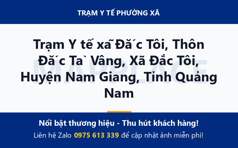 Trạm Y tế xã Đắc Tôi, Thôn Đắc Tà Vâng, Xã Đắc Tôi, Huyện Nam Giang, Tỉnh Quảng Nam