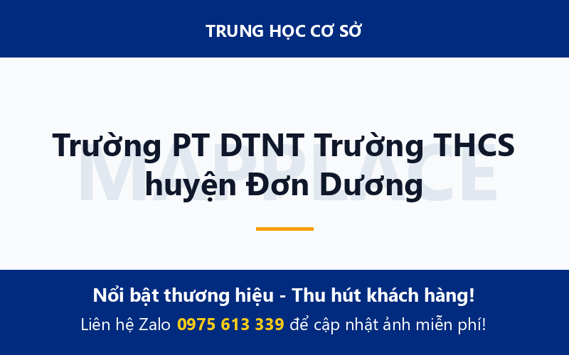 Trường PT DTNT Trường THCS huyện Đơn Dương